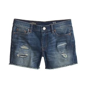 J. Crew Broken in denim shorts distressed